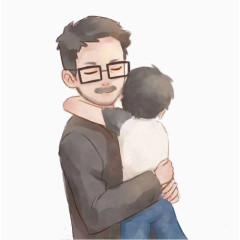 幸福的父子插画