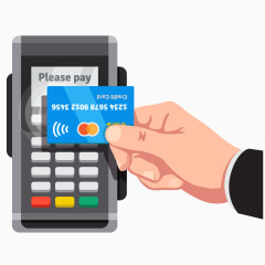 卡通手绘刷卡支付