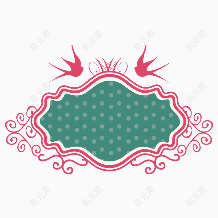 欧式一对燕子标牌卡通