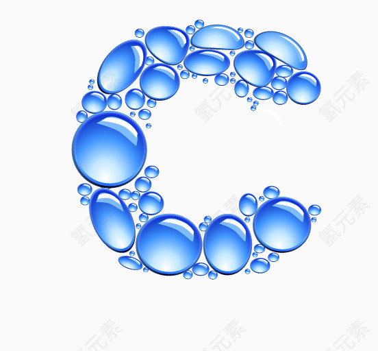创意水滴字母C