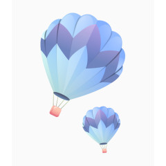 卡通清新热气球矢量