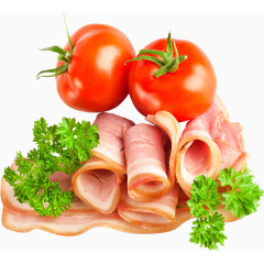 培根肉片西红柿 