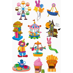 游乐园的矢量元素合集