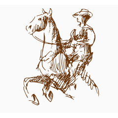 卡通西部农场动物插画