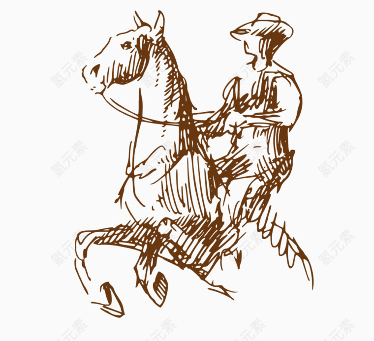 卡通西部农场动物插画