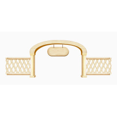 卡通手绘围栏拱门