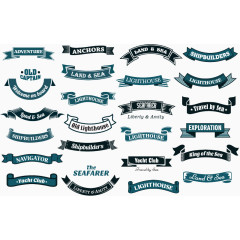 24款航海元素丝带矢量素材