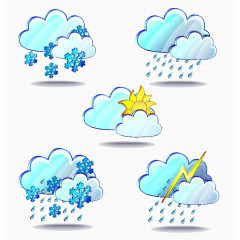 天气图标雪雨雨夹雪