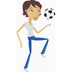 踢足球的女子