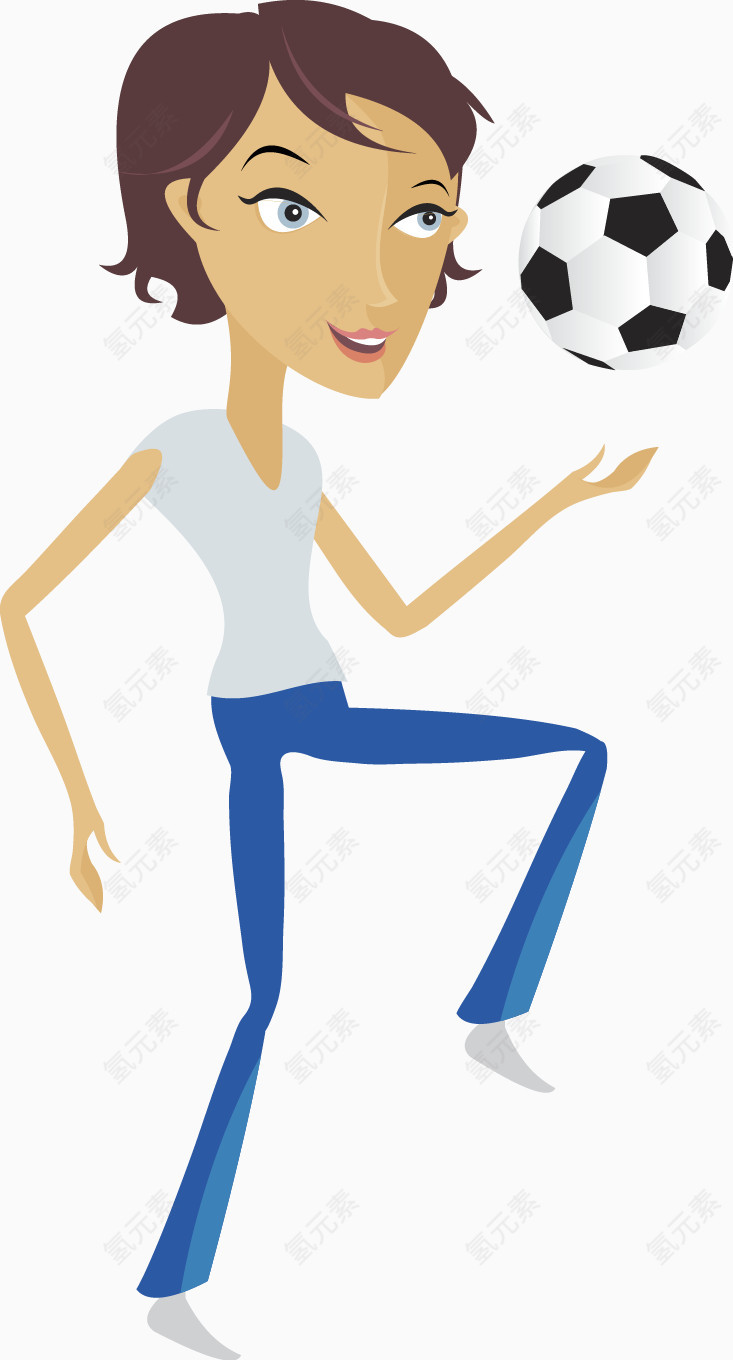 踢足球的女子