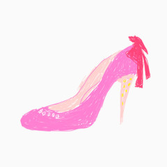 卡通手绘高跟鞋