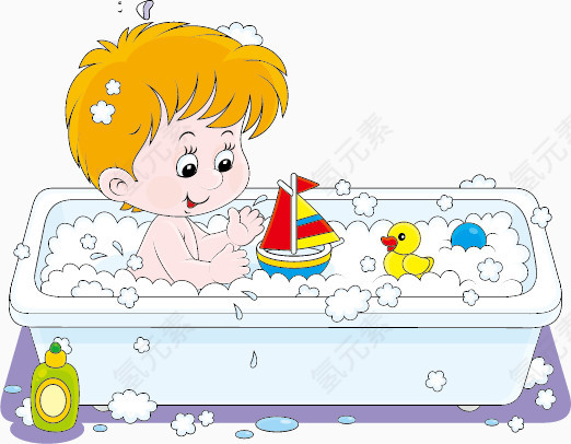 洗澡的宝宝