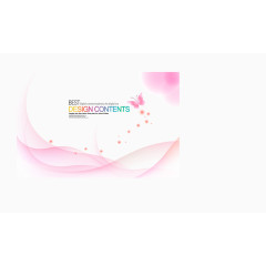 抽象梦幻清新蝴蝶线条