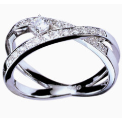 简约白金砖石戒指