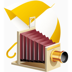 复古录音机水彩图标元素