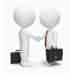 商务合作握手3D小人