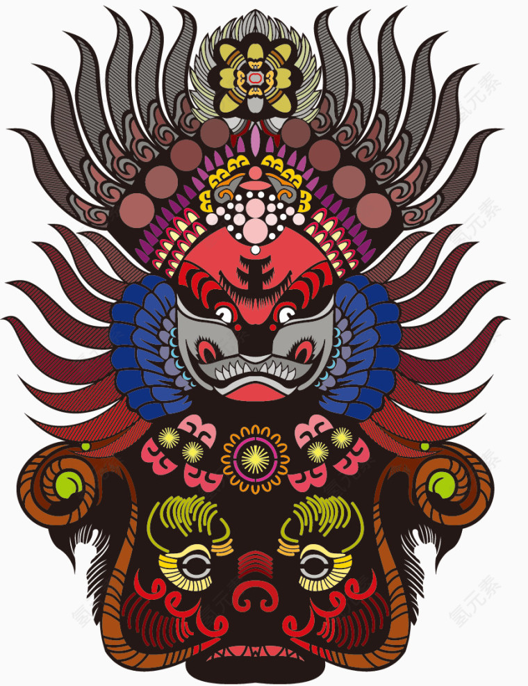  名族风特色变脸京剧脸谱