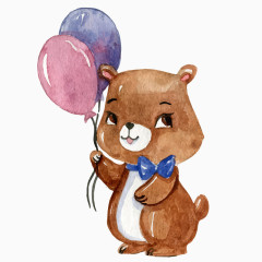 拿着气球的松鼠