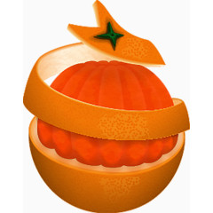 矢量削皮的橙子