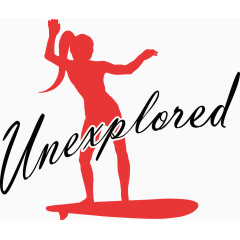 女子激情欢乐矢量冲浪剪影