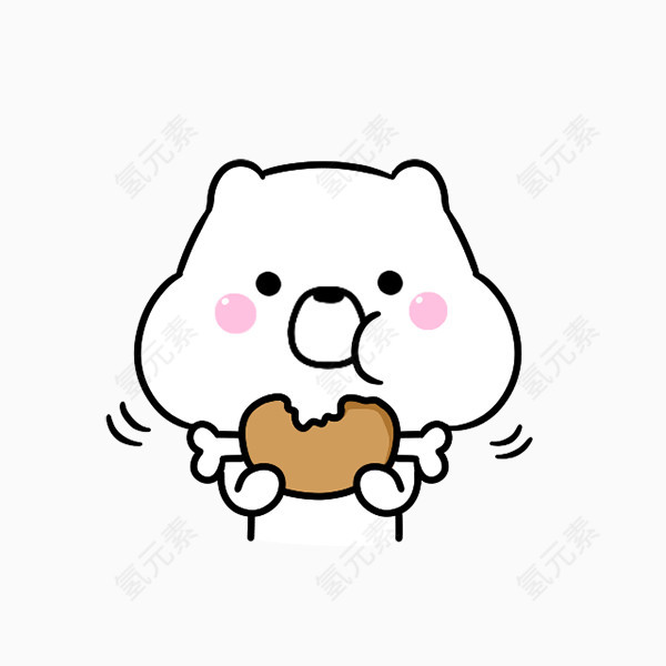 吃东西的小白熊