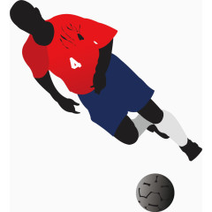 踢足球运动员卡通人物装饰元素