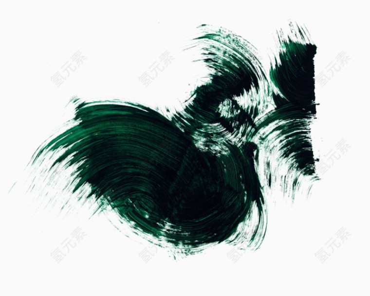 绿色不规则水墨笔刷