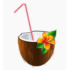 卡通椰子汁
