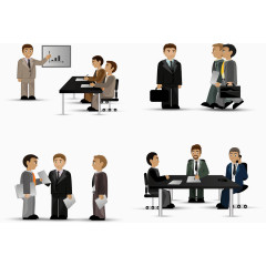 商务三人小组会.