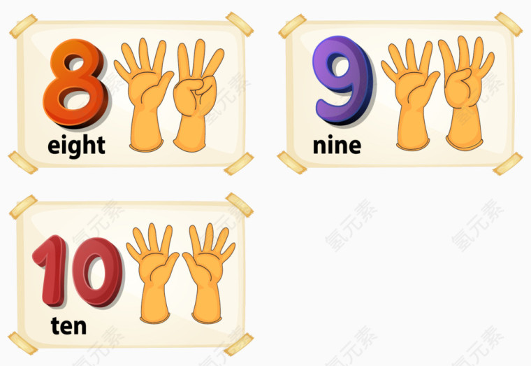 手势数字8910