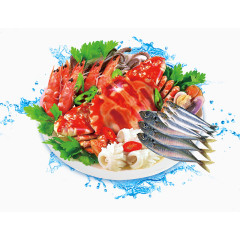 新鲜的大盘的海产品