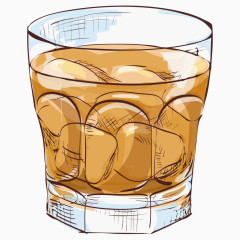 卡通手绘夏日元素冰镇果汁