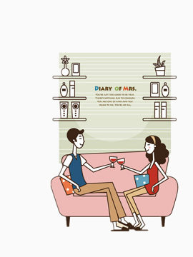 一起喝下午茶的情侣