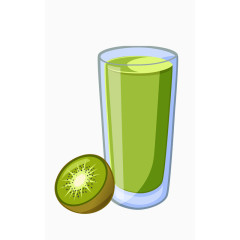 卡通精美绿色果汁