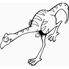 简笔线条画恐龙