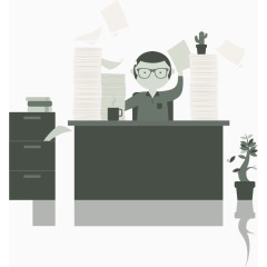 矢量扁平化抓狂的人