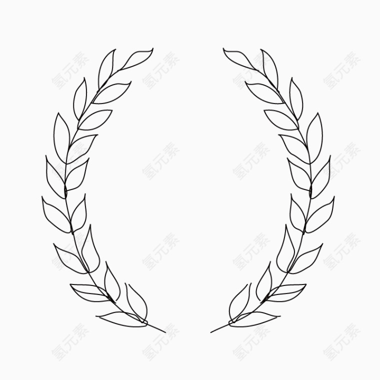 叶子线条装饰花纹