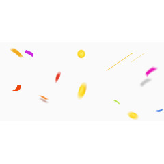 漂浮元素彩色线条金币飞溅