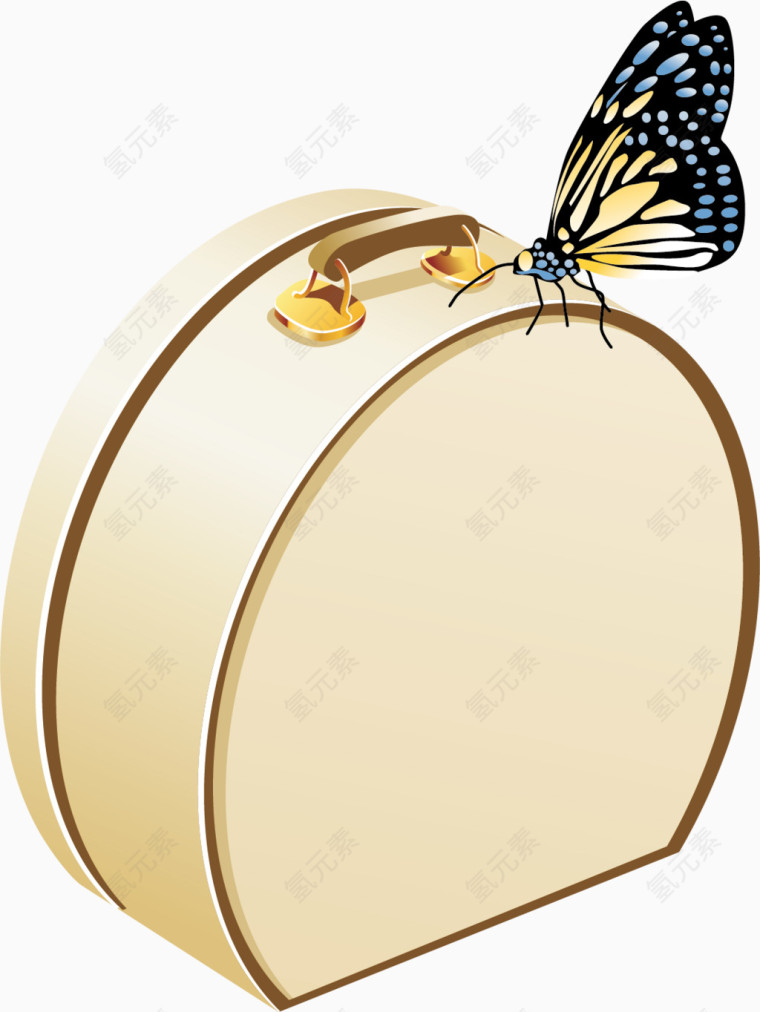 复古化妆包水彩图标元素