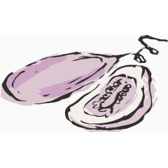 木瓜水彩PNG矢量素材