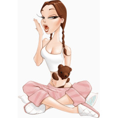 手绘装饰图片女孩图标