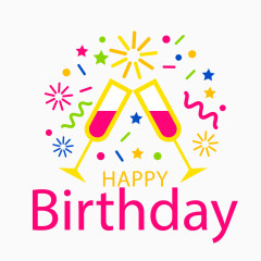 生日彩带杯子救