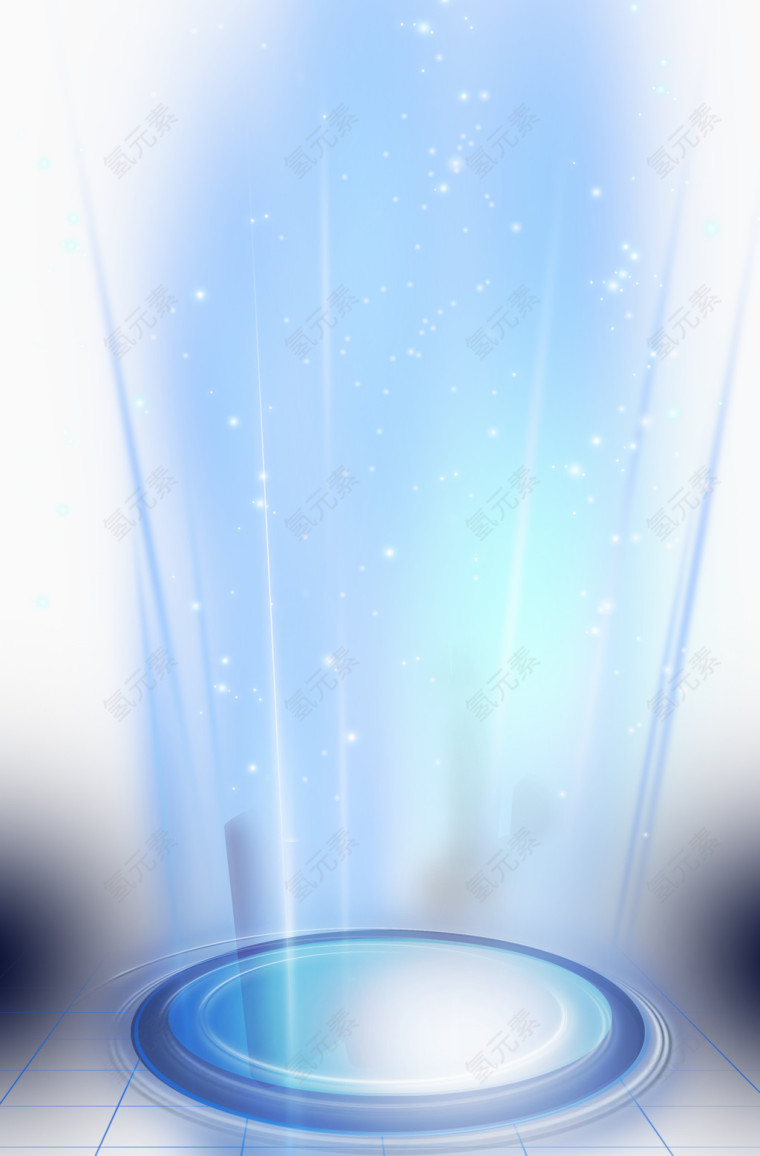 蓝色光柱光晕