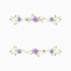 紫色花朵装饰元素