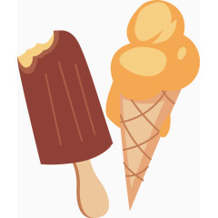 雪糕冰棒卡通手绘装饰元素