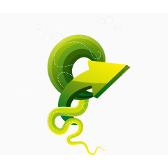 绿色动感曲折标签