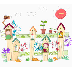 卡通手绘儿童节人物