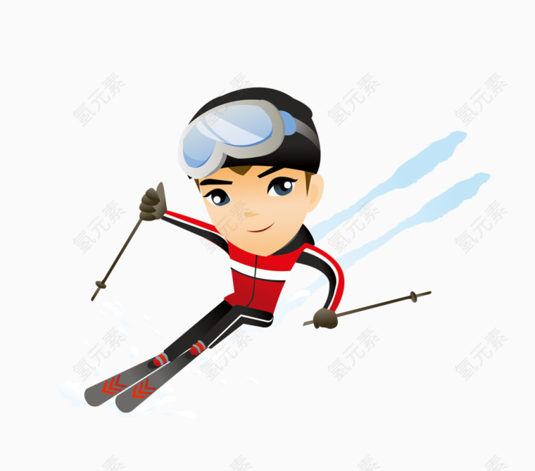 滑雪的男孩