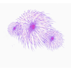 紫色卡通绚丽烟花