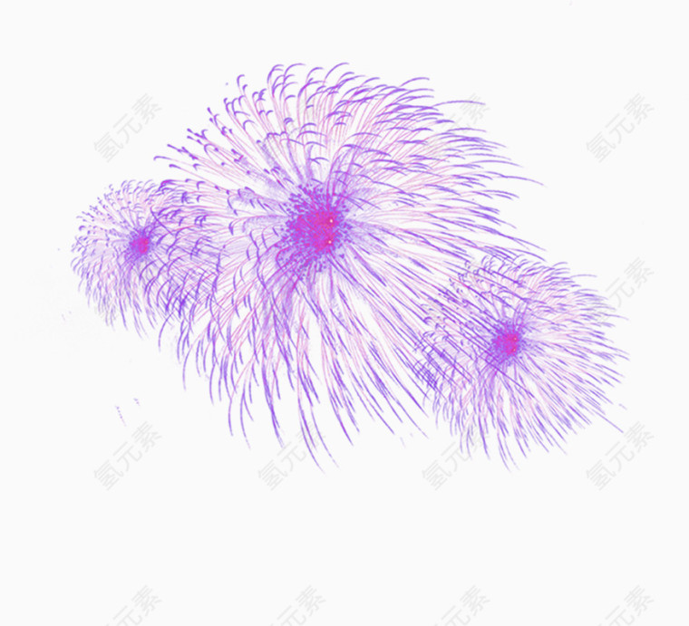 紫色卡通绚丽烟花